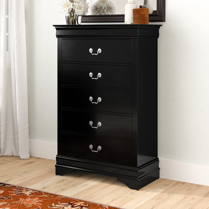 Ilvis 31.5'' W 5 - Drawer Dresser, Black