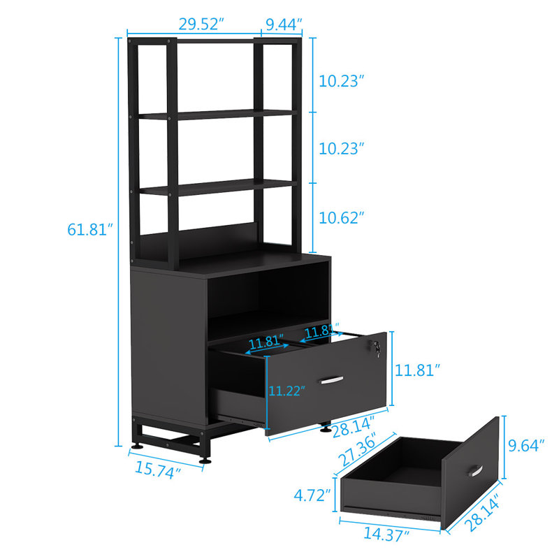 Etagere Storage Bookcase, Black
