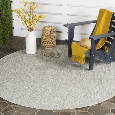 Tapis intérieur / extérieur gris / turquoise Arneshia
