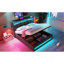 Lit plateforme tapissier avec système de rangement hydraulique, chargement DEL et USB (sans matelas)-847308863-847308862
