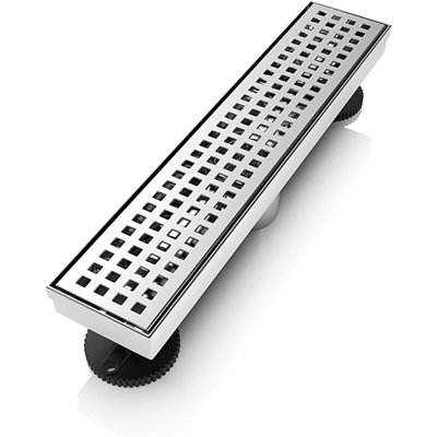 12 Inch SUS304 Stainless Steel Shower Drain, 2.75" Wide Grate With 2" Outlet, Heavy Duty Bathroom & Kitchen Drain