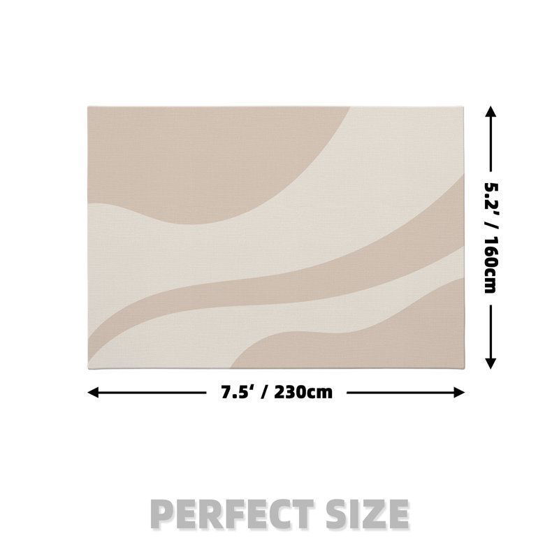 Tapis rectangulaire Kaiyue avec envers antidérapant, Rectangle 5 pi 3 po x 7 pi 7 po