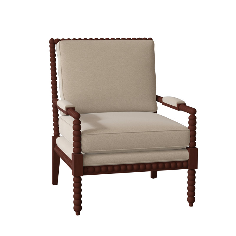 Fauteuil large de 31 po Keaton, Chenille performance beige Craftwood 10, Cachemire