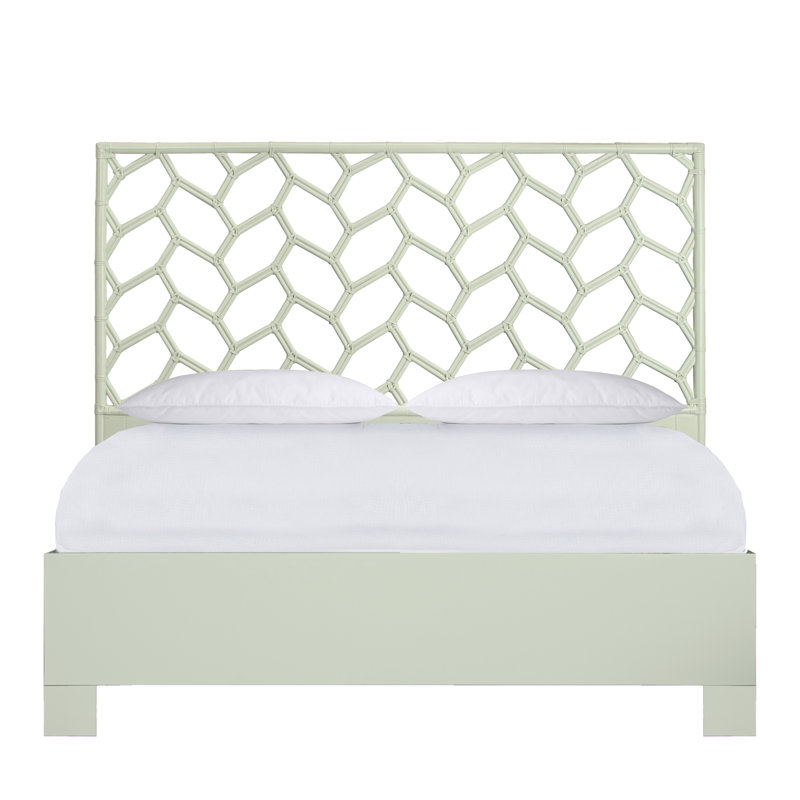 Silas King Platform Bed, Light Blue, Celery Green, King
