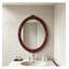 Miroir d'appoint ovale en bois d'acajou foncé-1058325882