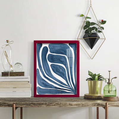 «Blue Stylized Leaf I», impression sur papier