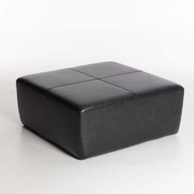  Hartwell 35" Square Genuine Leather Ottoman