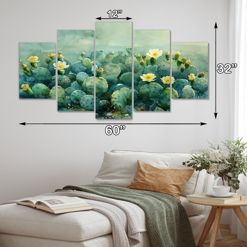 Maisy - Floral Cactus Wall Art Set