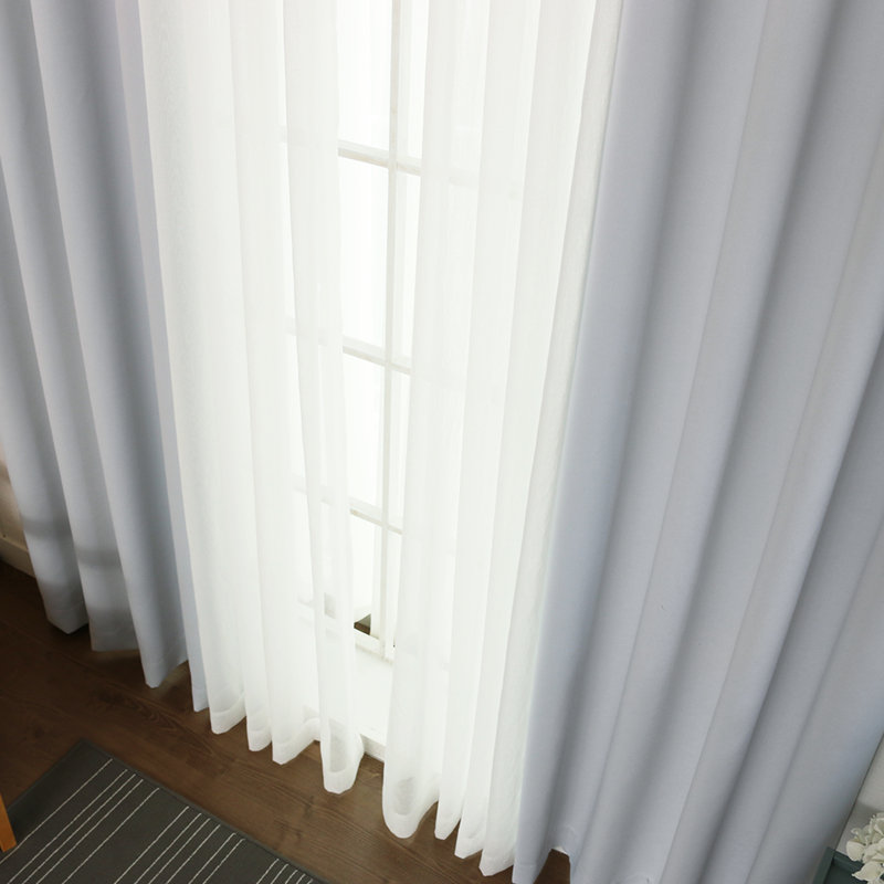 Paire de rideaux transparents avec œillets Granados, Vapeur