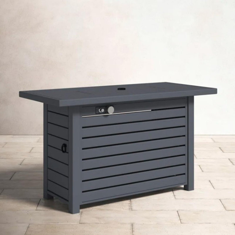 Table de foyer d'extérieur en acier au propane / gaz naturel avec couvercle
