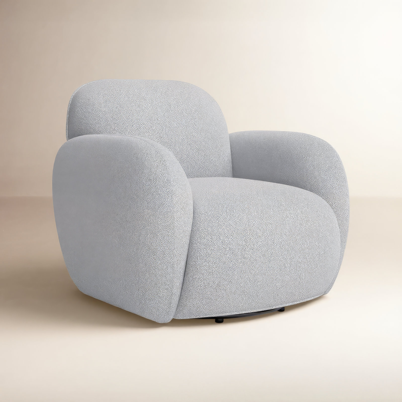 Soria Swivel Armchair, Champagne Boucle