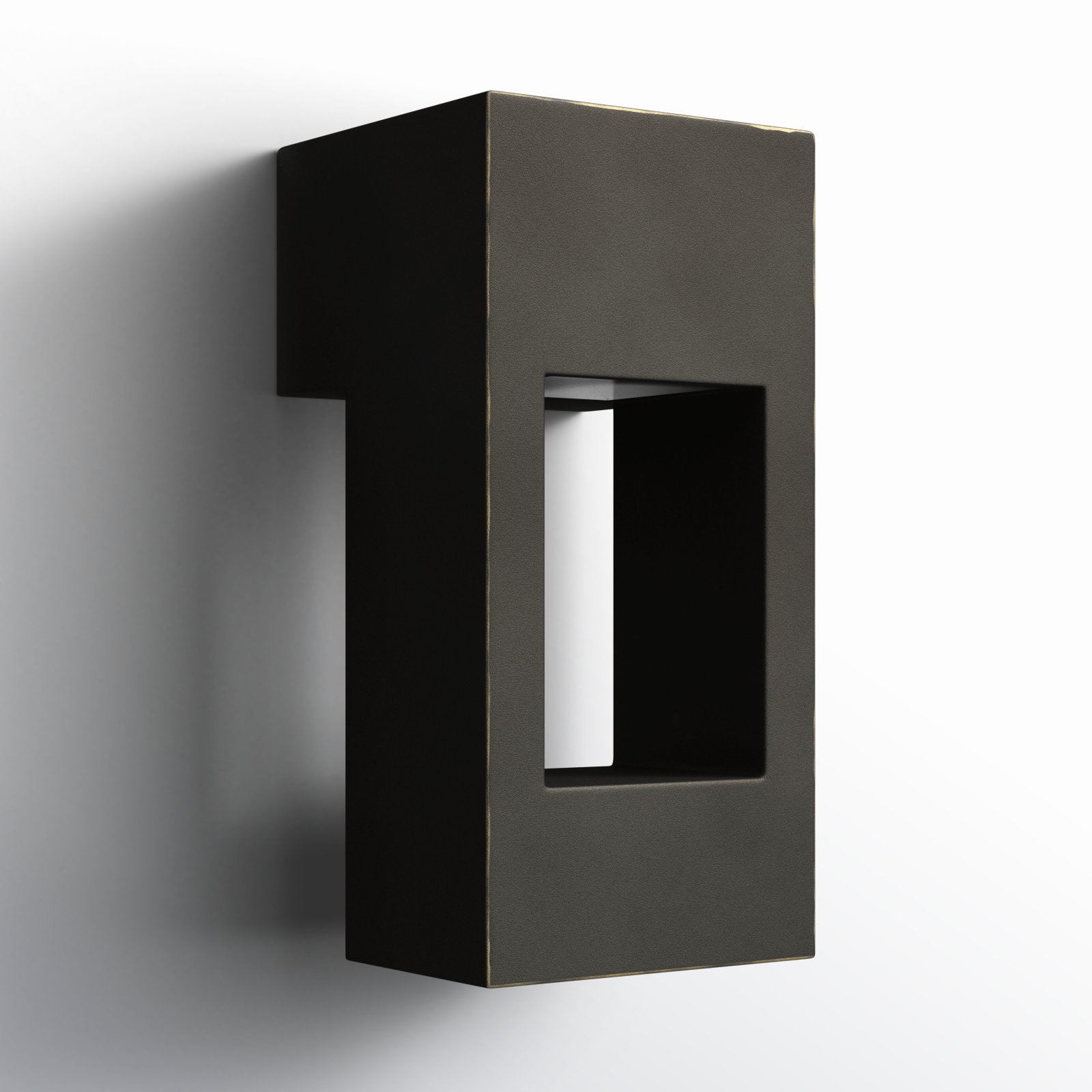 Blandburg Rectangle Outdoor LED Wall Light, 12" H x 5.75" W x 5.75" D, Antique Bronze