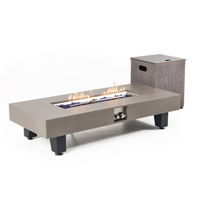 Table de foyer au propane moderne de 54 pouces avec brûleur en acier inoxydable Grieco
