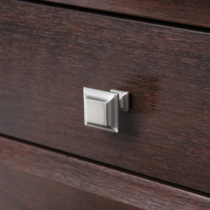 Millenium Square Knob, Satin Nickel, 1" H x 1" W x 1" D