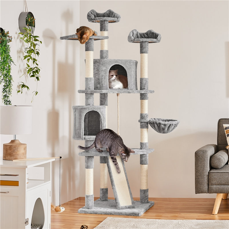 Arbre à chat 79 po à niveaux multiples 79 po, Gris clair