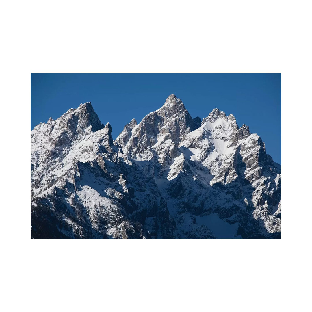 Low Angle View Of Snowcapped Mountain Range, Teton Range, Grand Teton National Park, Wyoming, USA I