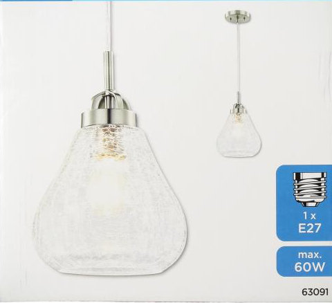 Rolph 1 - Light Brushed Nickel Teardrop Pendant