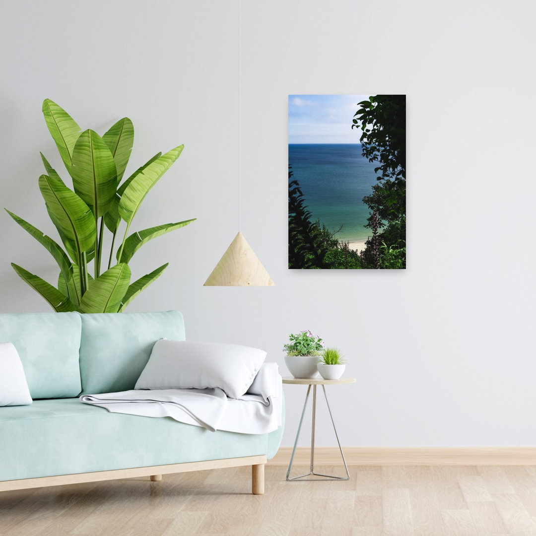 Lush Coastal Outlook Peaceful Serene Abstract Coastal Wall Art Print