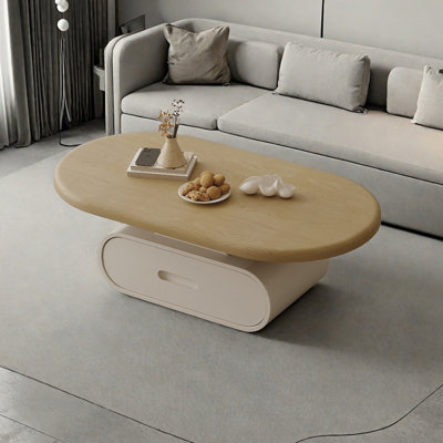 Modern Oval Coffee Table Piano Finish