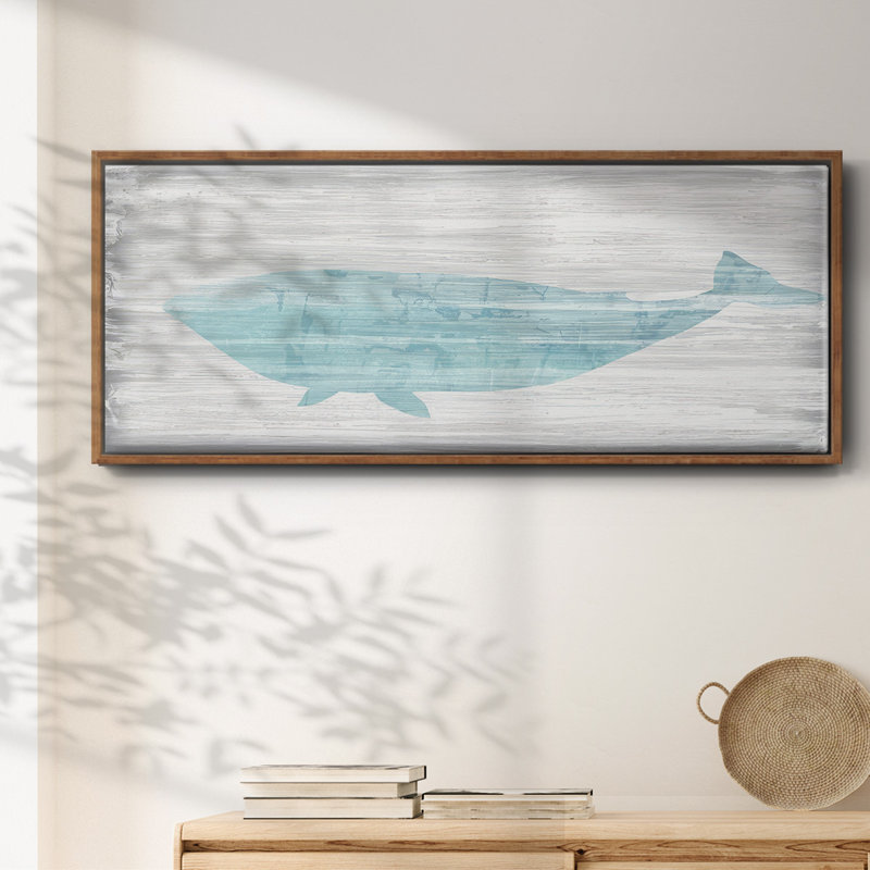 Baleine IV - toile encadrée, H 8 po x l 20 po
