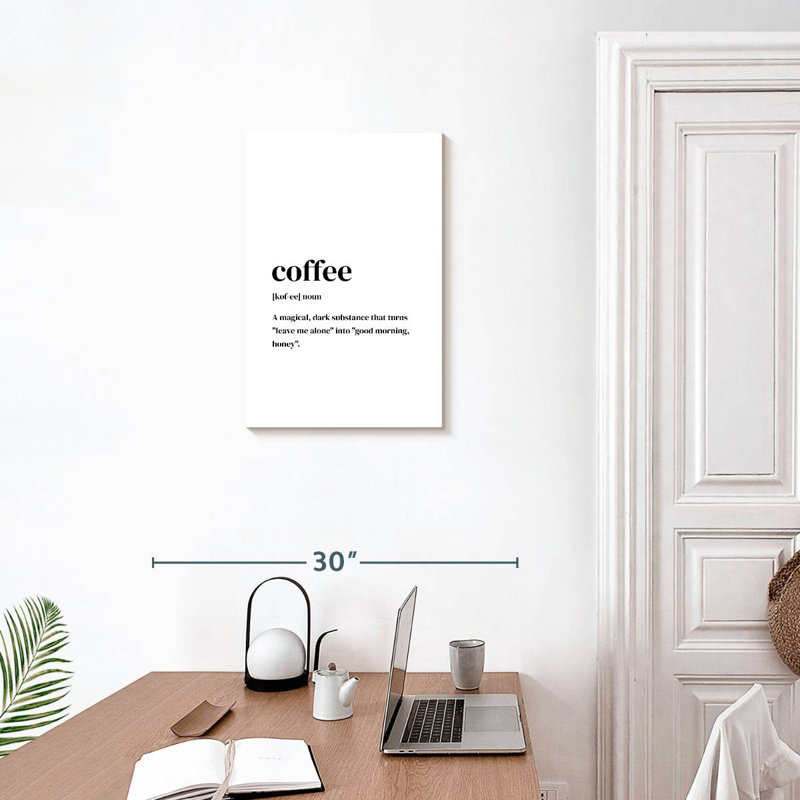 Coffee Typography, 24" H x 16" W