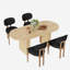 Ensemble de table de cuisine ovale à double piédestal-223772558-221402299-218982451