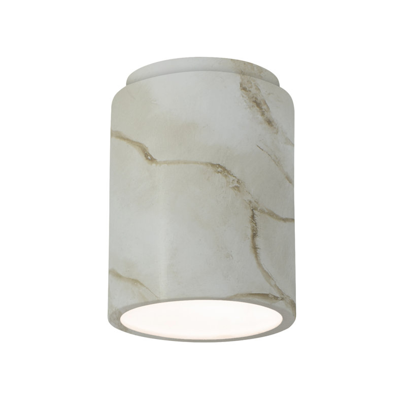 Plafonnier encastré 1 lumière 6,5 po Sumatra, Marbre de Carrare, Incandescent (Not Included)