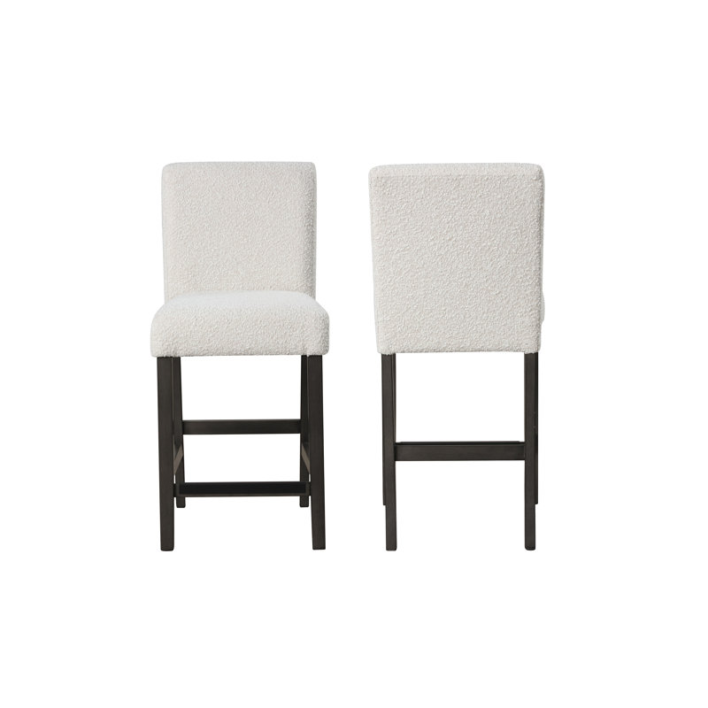 Chaise de comptoir en bois Pendergrass, Blanc