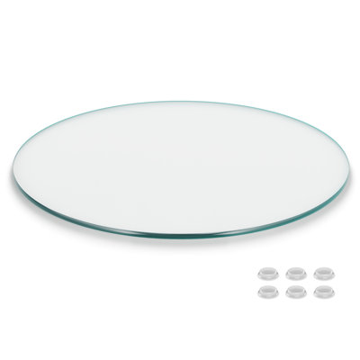 Plateau de table rond en verre trempé
