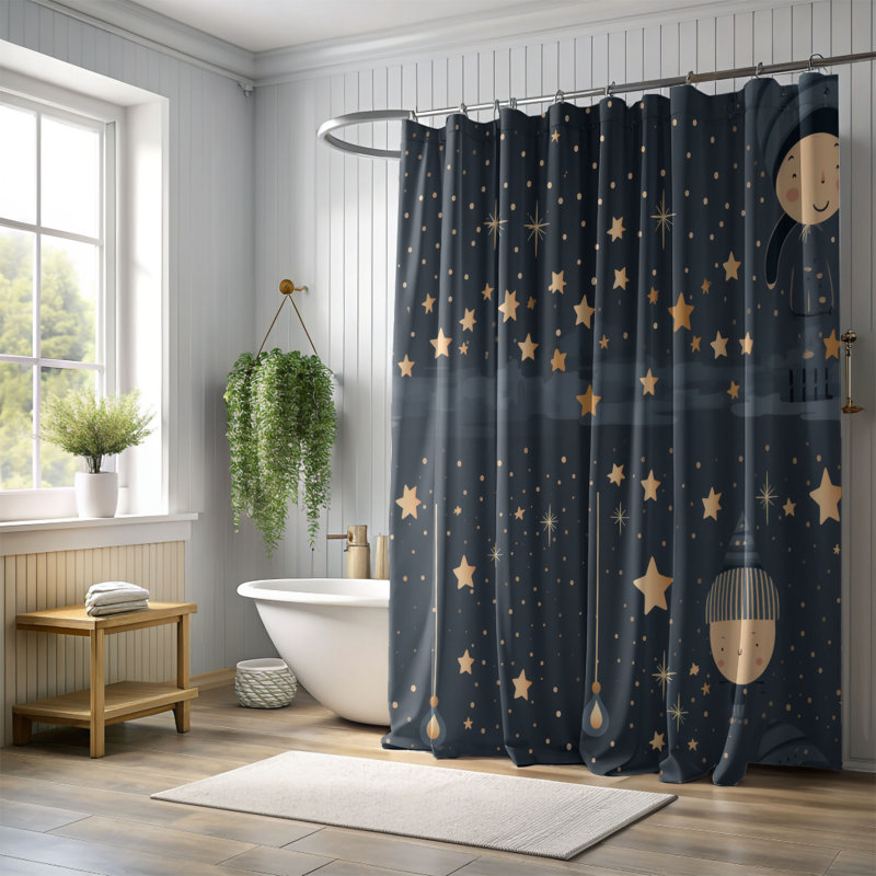 Starry Christmas - Rideau de douche Premium, H 74 po x l 71 po