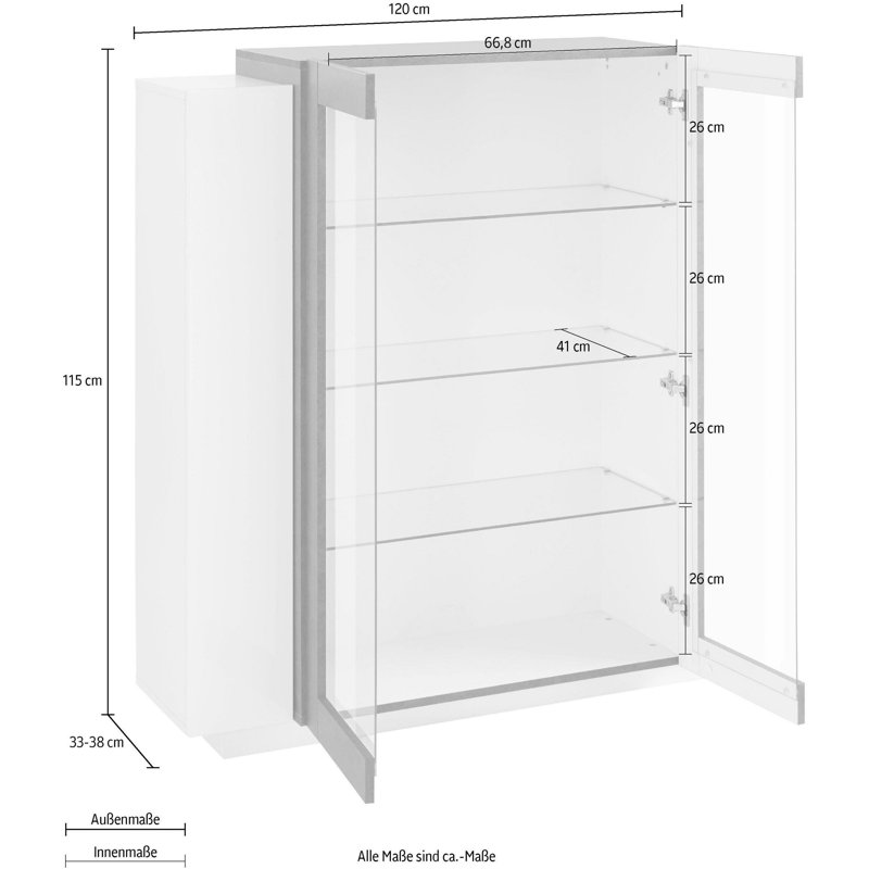 Nostrand 120cm Sideboard, White/Report Grey
