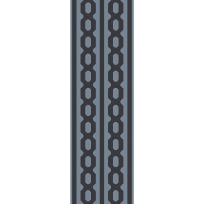 Tapis noir / denim en laine crocheté à la main Bobby