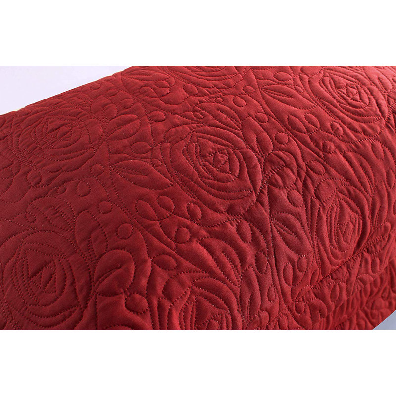 P-solid Shams Polyester Bedding, Standard, Red