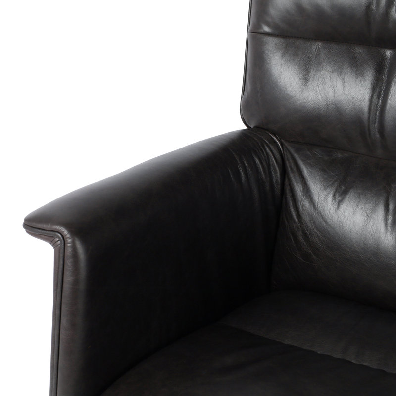 Humphrey Leather Swivel Office Chair, Sonoma Black Genuine Leather