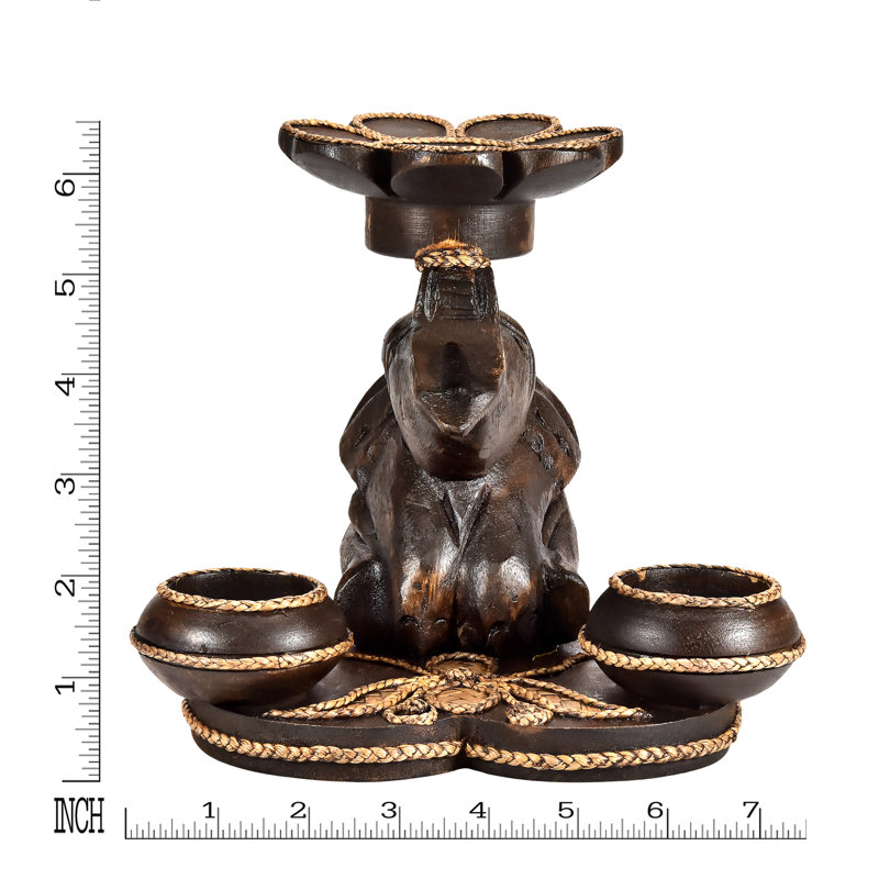 6.5'' H Wood Tabletop Tealight Holder