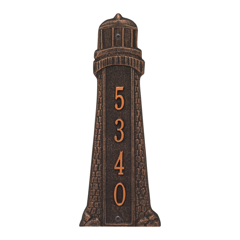 Panneau d'adresse de pelouse sur 4 lignes, Bronze huilé