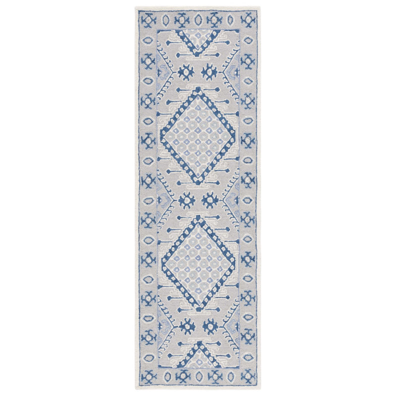 Micro-Loop Hand Tufted Wool Southwestern Rug, Runner 2'3" x 7'
