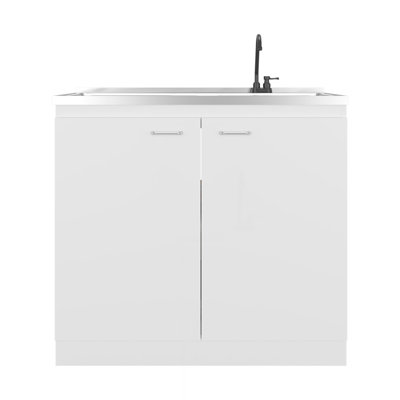 Armoire de rangement Extremo avec 2 portes et 3 tablettes, blanc