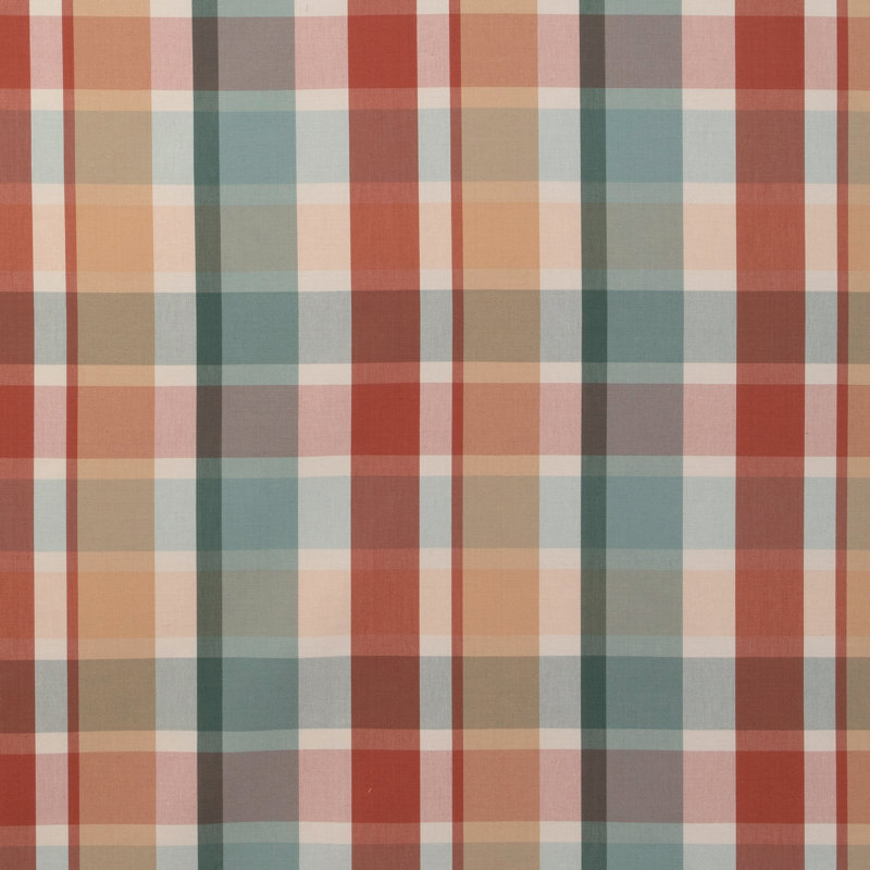 Fisher Plaid, Teal/Spice