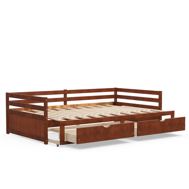 Daybed with Trundle Bed, Brown