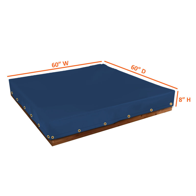Heavy Duty Multipurpose Outdoor Waterproof Sandbox Cover, Durable & UV Resistant Patio Sandpit cover, 8" H x 60" W x 60" D