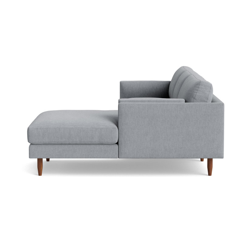 Skinny Fat Chaise Sectional, Performance Weave - Zinc, Right Hand Facing