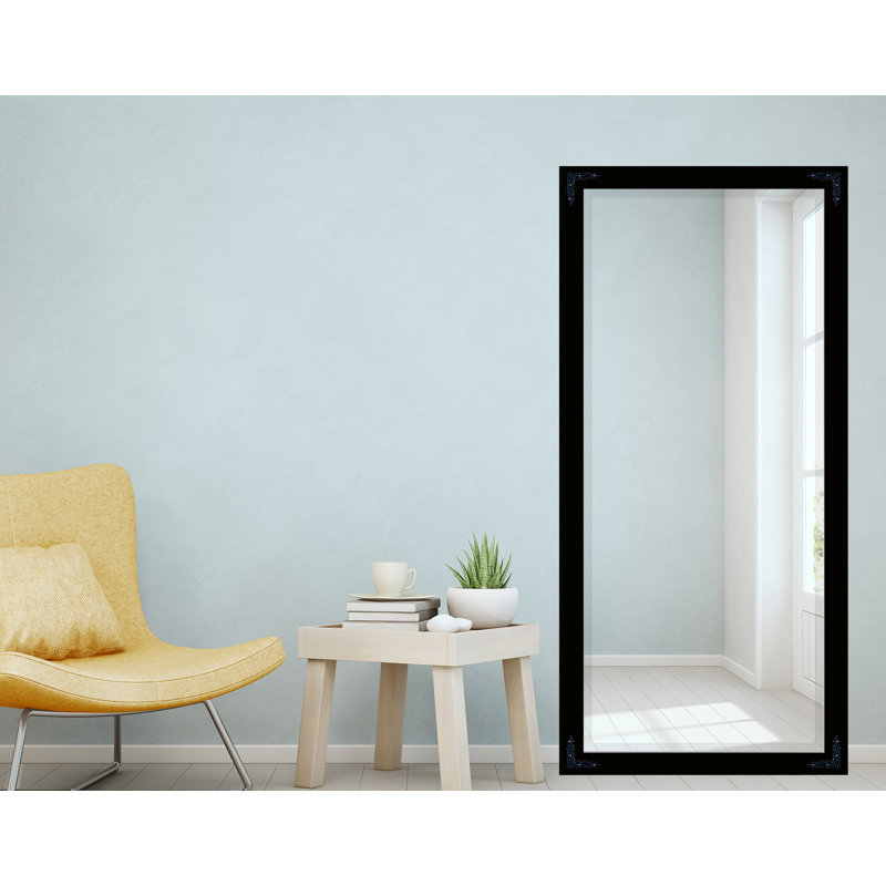 Heavner Wood Flat Mirror, 70.5" H x 30" W, Black