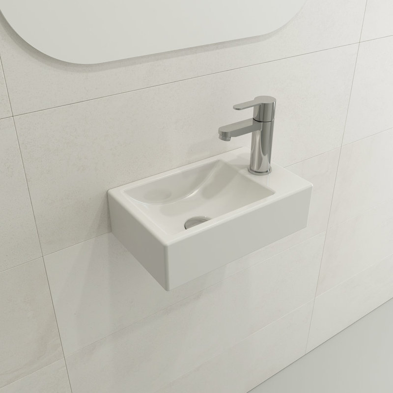 BOCCHI Milano 9.06'' Fireclay Rectangular Bathroom Sink, White
