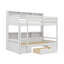 Lit superposé simple avec tablettes intégrées aux lits supérieur et inférieur, plus un tiroir de rangement-361934917