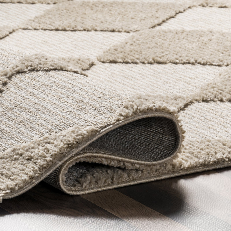 High/Low Diamond Tassel Area Rug, Rectangle 12' x 15'