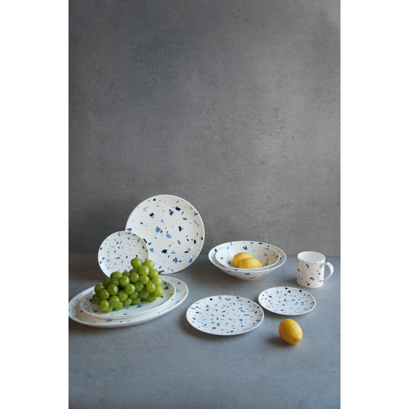 Terrazzo Azzurro Bone China Pasta Bowl