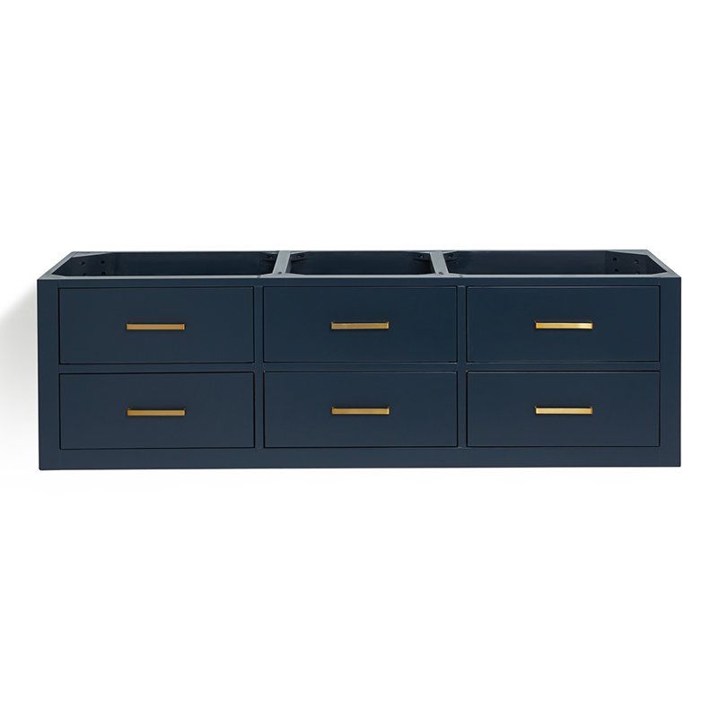 Base de meuble-lavabo double 60 po Megrez, Bleu minuit