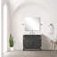 Meuble-lavabo simple en chêne noir l 36 po x P 22 po, avec comptoir en quartz blanc