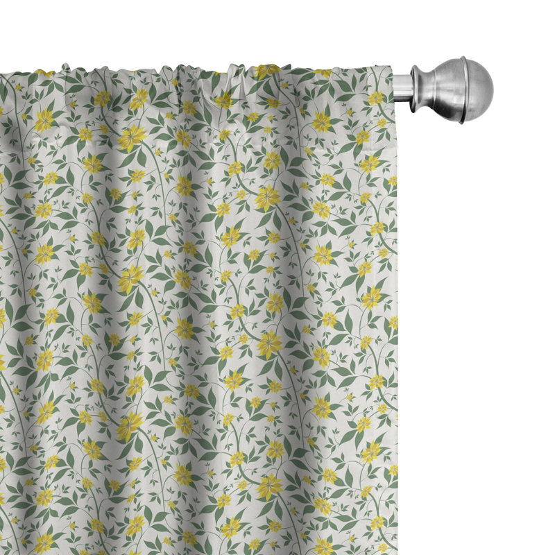 Floral Semi-Sheer Rod Pocket Sliding Panel, 28" x 84"
